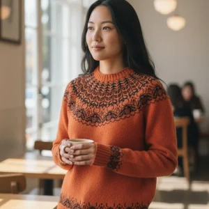 Fair Isle Bee Yoke Lambs Wool Jumper - Handmade by Little Miss Disorder