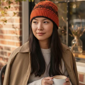 Fair Isle Bee Design Reversible Beenie - Handmade in St Ives by Little Miss Disorder